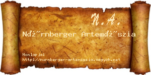 Nürnberger Artemíszia névjegykártya